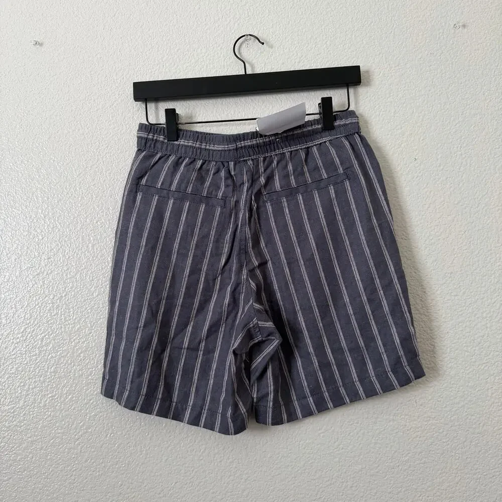 Goodfellow & Co The Vacay Pull-On Shorts Linen Blend gray stripe 7” inseam